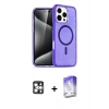 MARSİLYAN™- iPhone 16 Pro Max Kılıf Nova Asil Prime - Siyah Bilvis 5in1 3D Magic Cam Ekran Koruyucu + Gümüş PVD Metal Kamera Lens