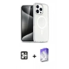 MARSİLYAN™- iPhone 16 Pro Max Kılıf Nova Asil Prime - Siyah Bilvis 5in1 3D Magic Cam Ekran Koruyucu + Gümüş PVD Metal Kamera Lens