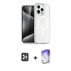 MARSİLYAN™- iPhone 16 Pro Max Kılıf Nova Asil Prime - Siyah Bilvis 5in1 3D Magic Cam Ekran Koruyucu + PVD Metal Kamera Lens - SH