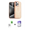 MARSİLYAN™- iPhone 16 Pro Max Kılıf Nova Asil Prime - Siyah Bilvis 5in1 3D Magic Cam Ekran Koruyucu + Raze Metal Kamera Lens - BZ