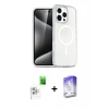 MARSİLYAN™- iPhone 16 Pro Max Kılıf Nova Asil Prime - Siyah Bilvis 5in1 3D Magic Cam Ekran Koruyucu + Raze Metal Kamera Lens - BZ