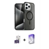 MARSİLYAN™- iPhone 16 Pro Max Kılıf Nova Asil Prime - Siyah Bilvis 5in1 3D Magic Cam Ekran Koruyucu + Bilvis Titan Kamera Lens - TMGI