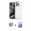 MARSİLYAN™- iPhone 16 Pro Max Kılıf Nova Asil Prime - Siyah Bilvis 5in1 5D Magic Hayalet Cam Ekran Koruyucu + Pers Alüminyum Kamera Lens - GI