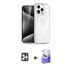MARSİLYAN™- iPhone 16 Pro Max Kılıf Nova Asil Prime - Siyah Bilvis 5in1 5D Magic Hayalet Cam Ekran Koruyucu + PVD Metal Kamera Lens - GD