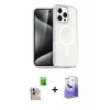 MARSİLYAN™- iPhone 16 Pro Max Kılıf Nova Asil Prime - Siyah Bilvis 5in1 5D Magic Hayalet Cam Ekran Koruyucu + Raze Metal Kamera Lens - NLGY