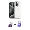 MARSİLYAN™- iPhone 16 Pro Max Kılıf Nova Asil Prime - Siyah Bilvis 5in1 5D Magic Hayalet Cam Ekran Koruyucu + Bilvis Titan Kamera Lens - SH