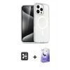 MARSİLYAN™- iPhone 16 Pro Max Kılıf Nova Asil Prime - Siyah Bilvis 5in1 5D Magic Hayalet Cam Ekran Koruyucu + PVD Metal Kamera Lens - SH
