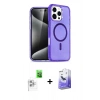 MARSİLYAN™- iPhone 16 Pro Max Kılıf Nova Asil Prime - Siyah Bilvis 5in1 5D Magic Hayalet Cam Ekran Koruyucu + Raze Metal Kamera Lens - BZ