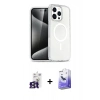 MARSİLYAN™- iPhone 16 Pro Max Kılıf Nova Asil Prime - Siyah Bilvis 5in1 5D Magic Hayalet Cam Ekran Koruyucu + Bilvis Titan Kamera Lens - TMGI