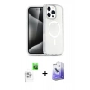 MARSİLYAN™- iPhone 16 Pro Max Kılıf Nova Asil Prime - Siyah Bilvis 5in1 5D Magic Hayalet Cam Ekran Koruyucu + Raze Metal Kamera Lens - BZ