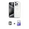 MARSİLYAN™- iPhone 16 Pro Max Kılıf Nova Asil Prime - Siyah Bilvis 5in1 5D Magic Hayalet Cam Ekran Koruyucu + PVD Metal Kamera Lens - GS