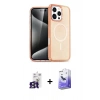 MARSİLYAN™- iPhone 16 Pro Max Kılıf Nova Asil Prime - Siyah Bilvis 5in1 5D Magic Hayalet Cam Ekran Koruyucu + Bilvis Titan Kamera Lens - TMGI