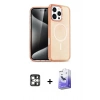 MARSİLYAN™- iPhone 16 Pro Max Kılıf Nova Asil Prime - Siyah Bilvis 5in1 5D Magic Hayalet Cam Ekran Koruyucu + PVD Metal Kamera Lens - GS
