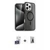 MARSİLYAN™- iPhone 16 Pro Max Kılıf Nova Asil Prime - Siyah Bilvis Hayalet Cam Ekran Koruyucu + Bilvis Titan Kamera Lens - TMGI