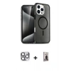 MARSİLYAN™- iPhone 16 Pro Max Kılıf Nova Asil Prime - Siyah Bilvis Hayalet Cam Ekran Koruyucu + Pers Alüminyum Kamera Lens - GI