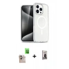 MARSİLYAN™- iPhone 16 Pro Max Kılıf Nova Asil Prime - Siyah Bilvis Hayalet Cam Ekran Koruyucu + Natural Grey Raze Metal Kamera Lens