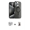MARSİLYAN™- iPhone 16 Pro Max Kılıf Nova Asil Prime - Siyah Bilvis Hayalet Cam Ekran Koruyucu + Pers Alüminyum Kamera Lens - GS