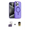 MARSİLYAN™- iPhone 16 Pro Max Kılıf Nova Asil Prime - Siyah Buffer Cam Ekran Koruyucu + Gümüş Bilvis Titan Kamera Lens