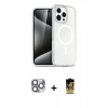MARSİLYAN™- iPhone 16 Pro Max Kılıf Nova Asil Prime - Siyah Buffer Cam Ekran Koruyucu + Pers Alüminyum Kamera Lens - GI