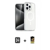 MARSİLYAN™- iPhone 16 Pro Max Kılıf Nova Asil Prime - Siyah Buffer Cam Ekran Koruyucu + PVD Metal Kamera Lens - SH