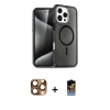 MARSİLYAN™- iPhone 16 Pro Max Kılıf Nova Asil Prime - Siyah Buffer Hayalet Cam Ekran Koruyucu + Çöl Titanyum Pers Alüminyum Kamera Lens