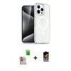MARSİLYAN™- iPhone 16 Pro Max Kılıf Nova Asil Prime - Siyah Buffer Hayalet Cam Ekran Koruyucu + Raze Metal Kamera Lens - NLGY