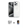 MARSİLYAN™- iPhone 16 Pro Max Kılıf Nova Asil Prime - Siyah Buffer Hayalet Cam Ekran Koruyucu + Pers Alüminyum Kamera Lens - GS