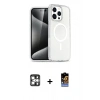 MARSİLYAN™- iPhone 16 Pro Max Kılıf Nova Asil Prime - Siyah Buffer Hayalet Cam Ekran Koruyucu + PVD Metal Kamera Lens - GS
