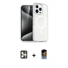 MARSİLYAN™- iPhone 16 Pro Max Kılıf Nova Asil Prime - Siyah Buffer Hayalet Cam Ekran Koruyucu + PVD Metal Kamera Lens - GD