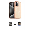 MARSİLYAN™- iPhone 16 Pro Max Kılıf Nova Asil Prime - Siyah Buffer Hayalet Cam Ekran Koruyucu + PVD Metal Kamera Lens - GD