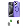 MARSİLYAN™- iPhone 16 Pro Max Kılıf Nova Asil Prime - Siyah Buffer Hayalet Cam Ekran Koruyucu + Raze Metal Kamera Lens - SH