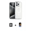 MARSİLYAN™- iPhone 16 Pro Max Kılıf Nova Asil Prime - Siyah Buffer Hayalet Cam Ekran Koruyucu + Siyah PVD Metal Kamera Lens