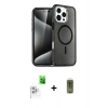 MARSİLYAN™- iPhone 16 Pro Max Kılıf Nova Asil Prime - Siyah Joko Magic 5D Hayalet Cam + Raze Metal Kamera Lens - BZ