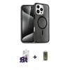 MARSİLYAN™- iPhone 16 Pro Max Kılıf Nova Asil Prime - Siyah Joko Magic 5D Hayalet Cam + Bilvis Titan Kamera Lens - SH