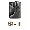 MARSİLYAN™- iPhone 16 Pro Max Kılıf Nova Asil Prime - Siyah Joko Magic 5D Hayalet Cam + Pers Alüminyum Kamera Lens - CLTM