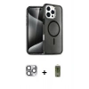 MARSİLYAN™- iPhone 16 Pro Max Kılıf Nova Asil Prime - Siyah Joko Magic 5D Hayalet Cam + Pers Alüminyum Kamera Lens - GI