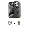 MARSİLYAN™- iPhone 16 Pro Max Kılıf Nova Asil Prime - Siyah Joko Magic 5D Hayalet Cam + Pers Alüminyum Kamera Lens - GS