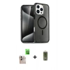 MARSİLYAN™- iPhone 16 Pro Max Kılıf Nova Asil Prime - Siyah Joko Magic 5D Hayalet Cam + Raze Metal Kamera Lens - NLGY