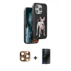 MARSİLYAN™- iPhone 16 Pro Max Kılıf Nova Form Koleksiyonu - Siyah 3D Antistatik Hayalet Cam Ekran Koruyucu + Pers Alüminyum Kamera Lens - CLTM