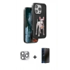 MARSİLYAN™- iPhone 16 Pro Max Kılıf Nova Form Koleksiyonu - Siyah 3D Antistatik Hayalet Cam Ekran Koruyucu + Pers Alüminyum Kamera Lens - GI