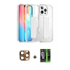MARSİLYAN™- iPhone 16 Pro Max Kılıf Nova Işık Koleksiyonu - Şeffaf 360 Full Body Arka Koruyucu + Pers Alüminyum Kamera Lens - CLTM