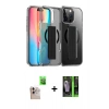 MARSİLYAN™- iPhone 16 Pro Max Kılıf Nova Işık Koleksiyonu - Şeffaf 360 Full Body Arka Koruyucu + Raze Metal Kamera Lens - NLGY