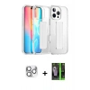 MARSİLYAN™- iPhone 16 Pro Max Kılıf Nova Işık Koleksiyonu - Şeffaf 360 Full Body Arka Koruyucu + Pers Alüminyum Kamera Lens - GS