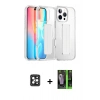 MARSİLYAN™- iPhone 16 Pro Max Kılıf Nova Işık Koleksiyonu - Şeffaf 360 Full Body Arka Koruyucu + PVD Metal Kamera Lens - SH