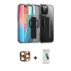 MARSİLYAN™- iPhone 16 Pro Max Kılıf Nova Işık Koleksiyonu - Şeffaf Pasifik Cam Ekran Koruyucu + Pers Alüminyum Kamera Lens - CLTM