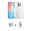 MARSİLYAN™- iPhone 16 Pro Max Kılıf Nova Işık Koleksiyonu - Şeffaf Pasifik Cam Ekran Koruyucu + Pers Alüminyum Kamera Lens - GS