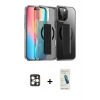MARSİLYAN™- iPhone 16 Pro Max Kılıf Nova Işık Koleksiyonu - Şeffaf Pasifik Cam Ekran Koruyucu + PVD Metal Kamera Lens - GD