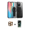 MARSİLYAN™- iPhone 16 Pro Max Kılıf Nova Işık Koleksiyonu - Siyah 360 Mat Full Body Arka Koruyucu + Çöl Titanyum Pers Alüminyum Kamera Lens