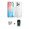 MARSİLYAN™- iPhone 16 Pro Max Kılıf Nova Işık Koleksiyonu - Siyah 360 Mat Full Body Arka Koruyucu + Pers Alüminyum Kamera Lens - GS