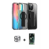 MARSİLYAN™- iPhone 16 Pro Max Kılıf Nova Işık Koleksiyonu - Siyah 360 Mat Full Body Arka Koruyucu + Pers Alüminyum Kamera Lens - GI